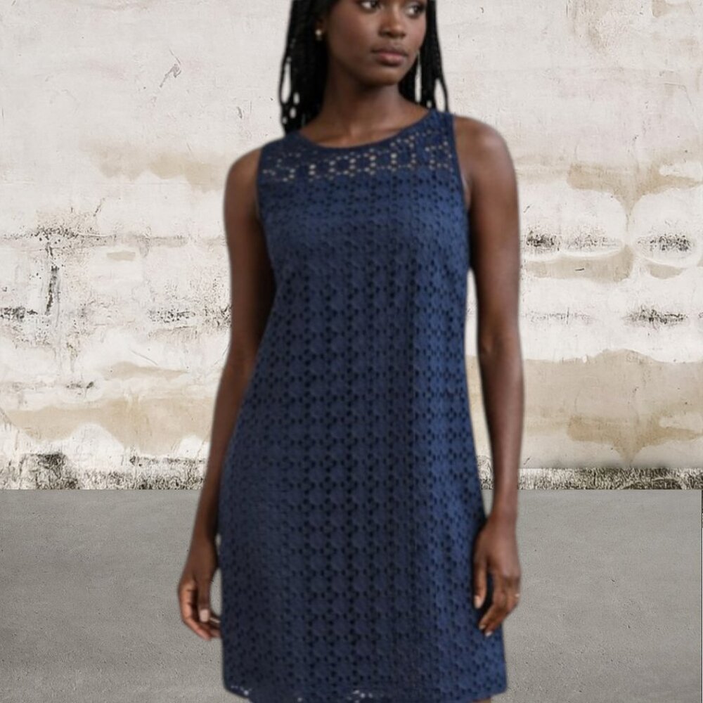 GAP Women's Navy Lace Eyelet Mini Dress Size 0